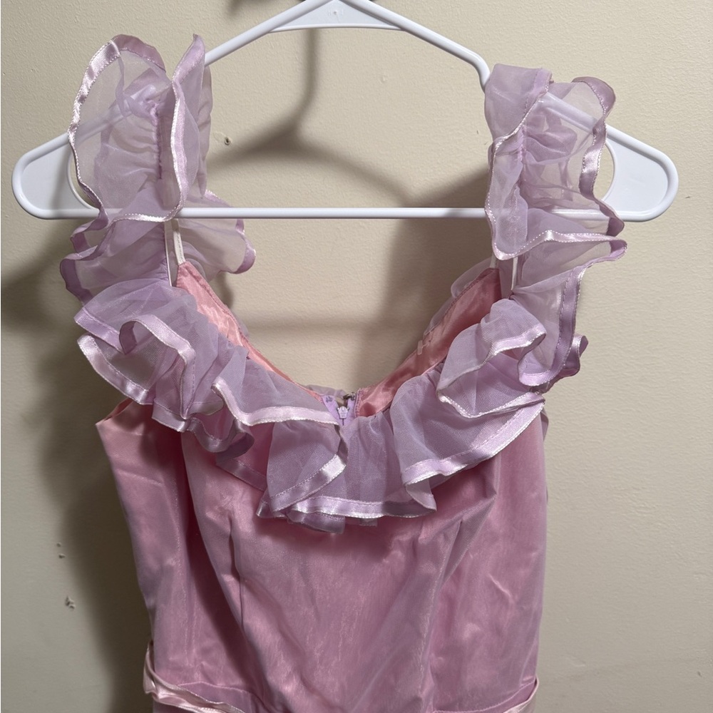 Pink Ruffled Woman’s Dress